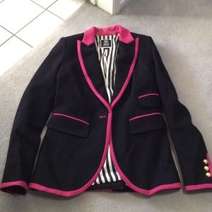Juicy Couture navy/pink wool blazer