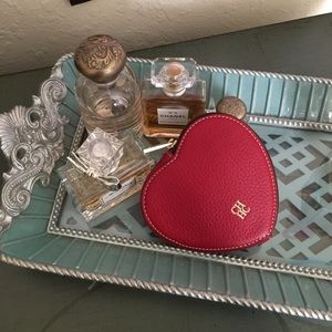 Carolina Herrera red heart coin purse