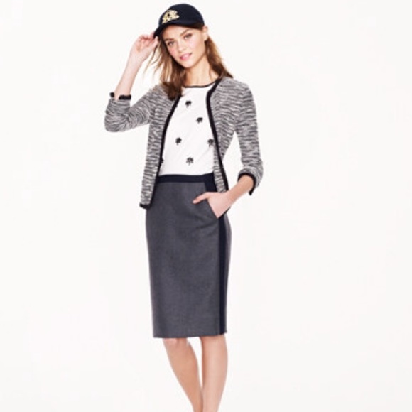 J. Crew Dresses & Skirts - J. Crew No. 2 Pencil in Tipped Double Serge Wool