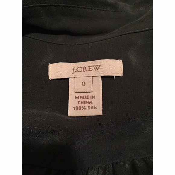 J Crew 100% Silk Charcoal Grey Button Down - Picture 4 of 4