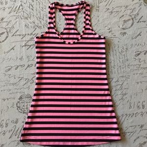 Pink and black stripes Lululemon top