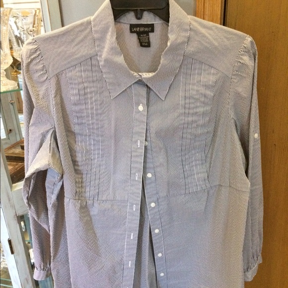 Button down top with narrow stripes