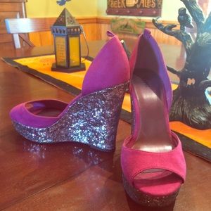 Fioni purple glitter wedges!!!