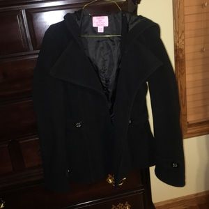 Copper Key Black Pea Coat.  Girls 14/16.