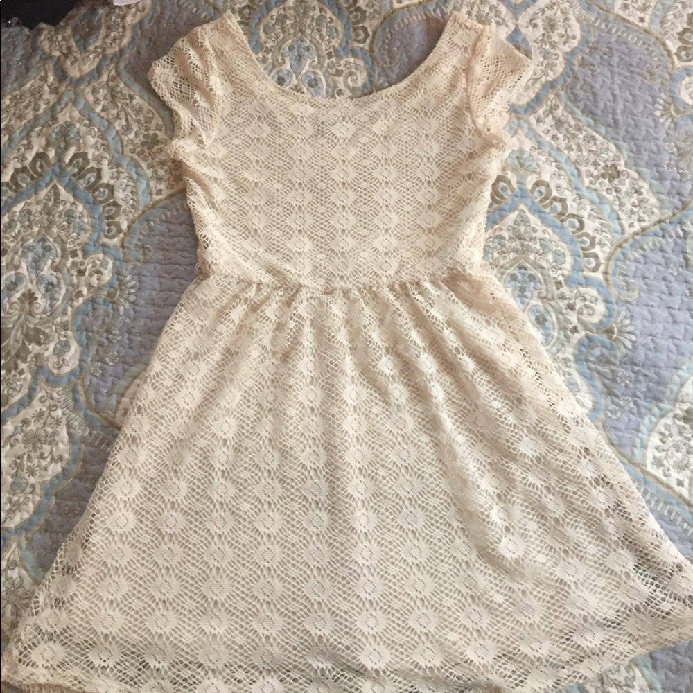 Crochet short sleeve sundress