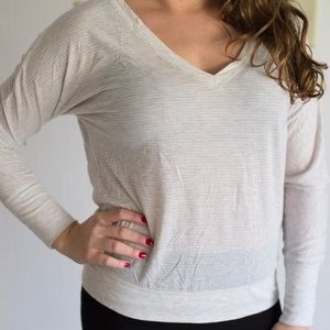 Light white and Silver Long Sleeve Top