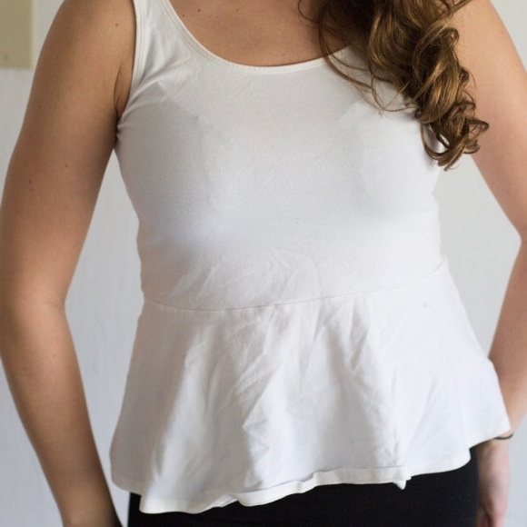 White Peplum top