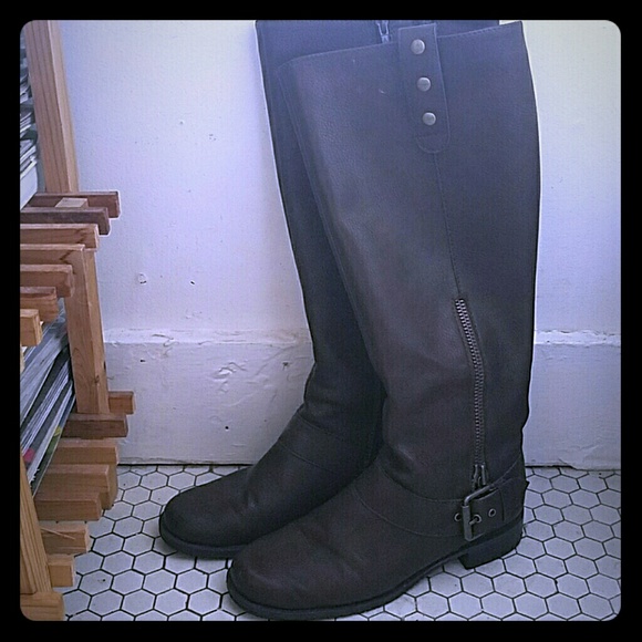 Aerosoles dark brown leather boots - wide calves