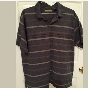 Men's NATURALIFE Polo Gray Stripes XXL 100% Cotton