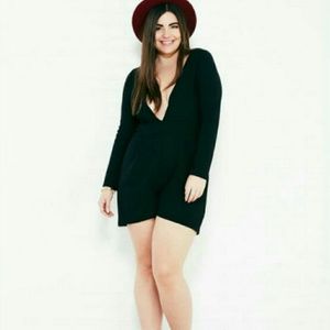 SALE! NWT Wet Seal Black Low Plunge Shorts Romper