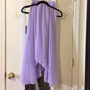 Pretty lavender chiffon maxi skirt asymmetrical