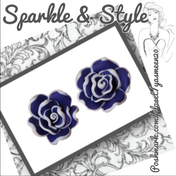 💖Blue flower earrings