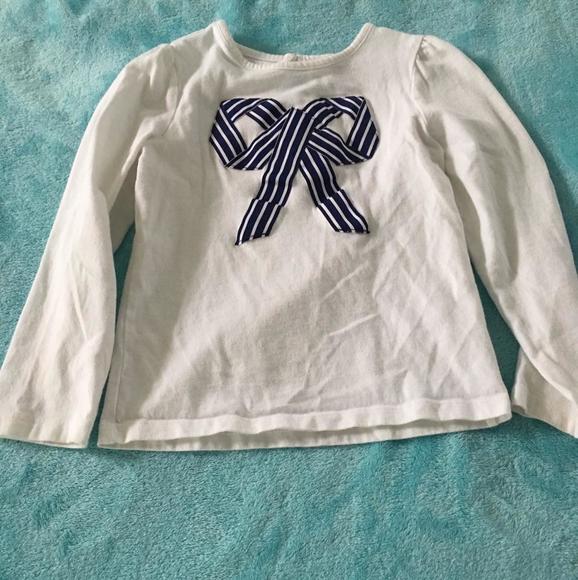 Janie and jack white top with a blue bow