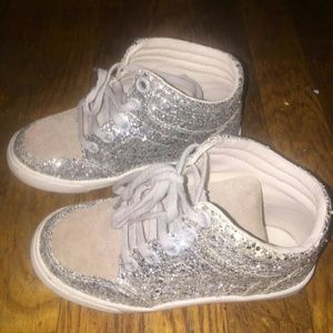 Crew cuts high top glitter sneakers