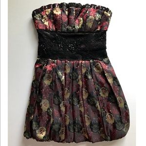 Bebe Rose Strapless Dress