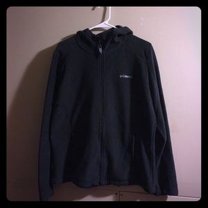 Columbia zipper up fleece jacket, size XL, black.