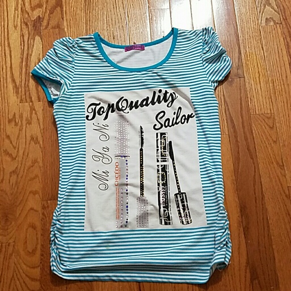 white and blue shorts  sleeves  T shirt