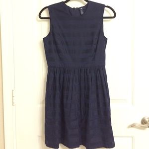 Gap Navy Striped Fit & Flare Dress