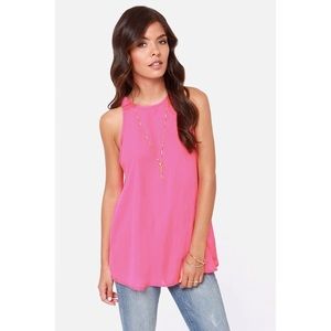 Hot Pink Sleeveless Dressy Top