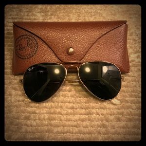Ray ban gold aviatiors, large