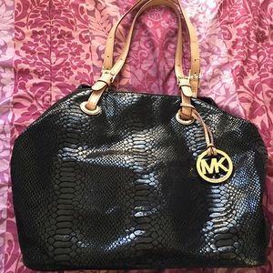 Michael Kors Signature Tote Embossed Python