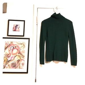 J.Crew 100% cashmere cable-knit turtleneck sweater