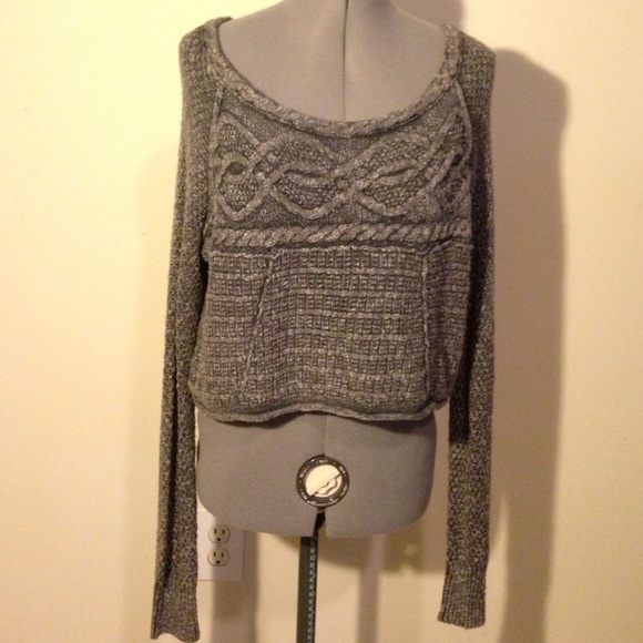 Free People Crop Grey Sweater Size XS