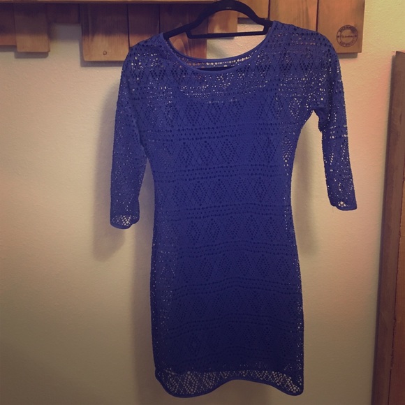 Blue Express mesh long sleeve dress
