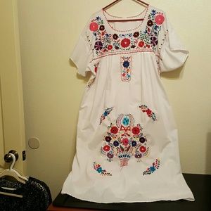 Authentic embroidered Mexican dress