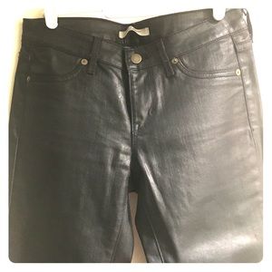Black coated jeans... looks like leather. Size 25