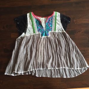 Free People mixed media swing top