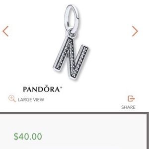 Authentic Pandora "n" charm for bracelets