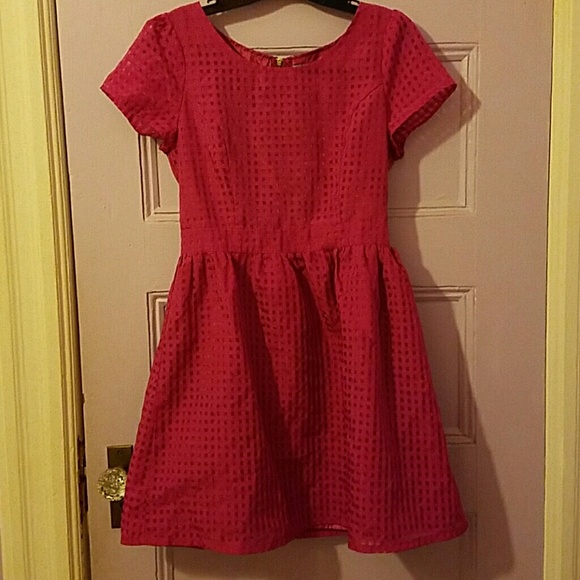 Pink checkered dress size small