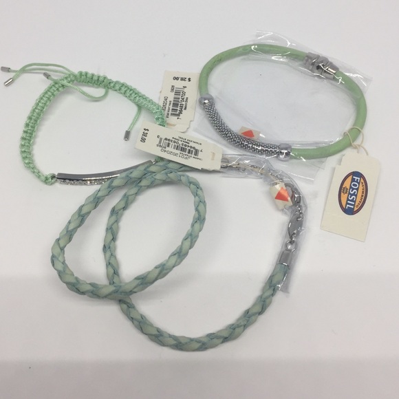 NWT Fossil shades of mint bracelet bundle - Picture 1 of 4