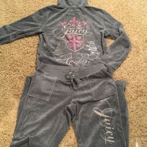 Juicy Couture gray hooded sweatshirt and pants