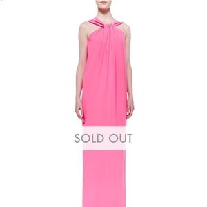 St. John light weight crepe halter gown