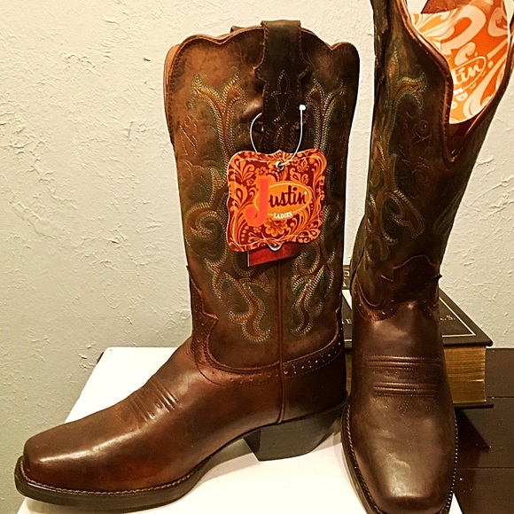 New Justin Apache Sorrel Stampede boots