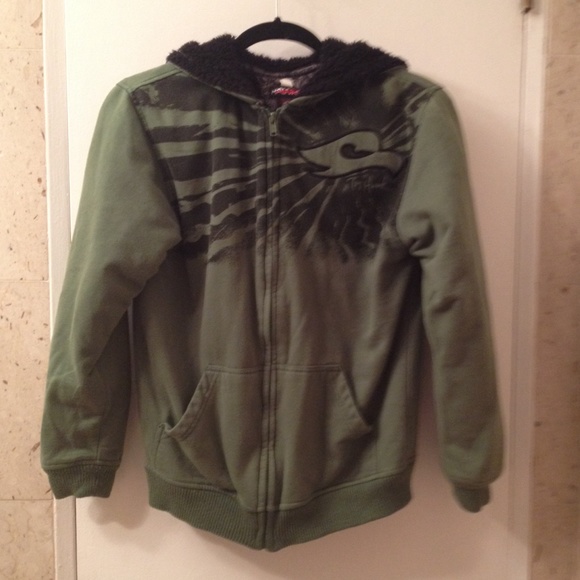 Tony Hawk green sweatshirt with hoodie L (14/16) - Picture 3 of 4