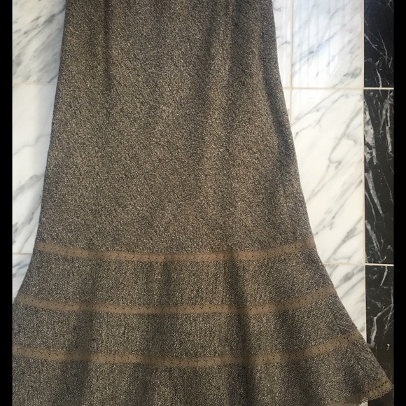 EXPRESS, WOOL BLEND MIDI SKIRT, LACE  AND  WOOL - Picture 1 of 4