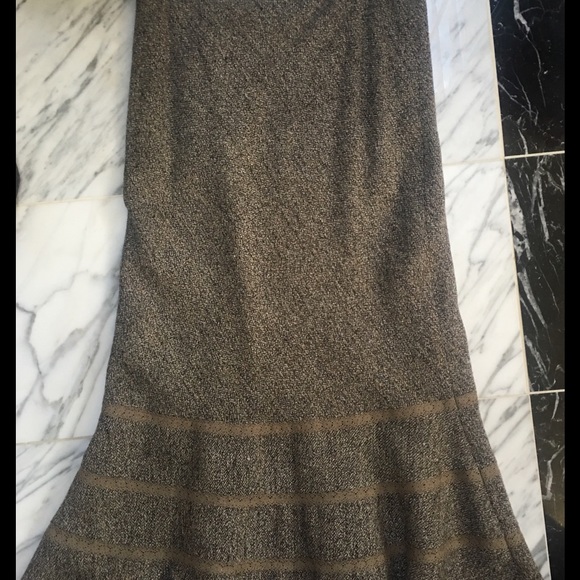 EXPRESS, WOOL BLEND MIDI SKIRT, LACE  AND  WOOL - Picture 2 of 4