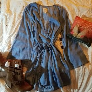 Guess chambray wrap up dress