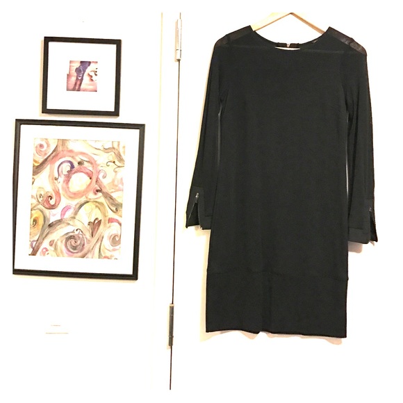 Ann Taylor black mini dress with zipper details!
