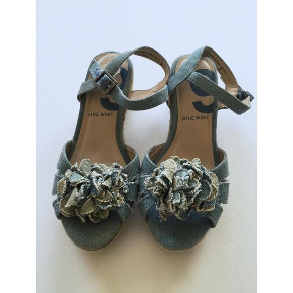 Nine West denim wedge sandals.