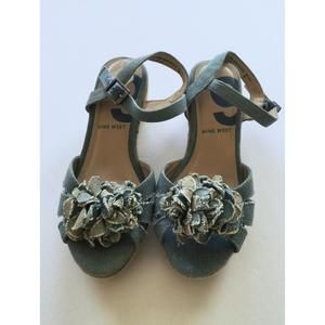 Nine West denim wedge sandals.