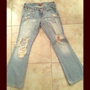Abercrombie destroyed jeans.