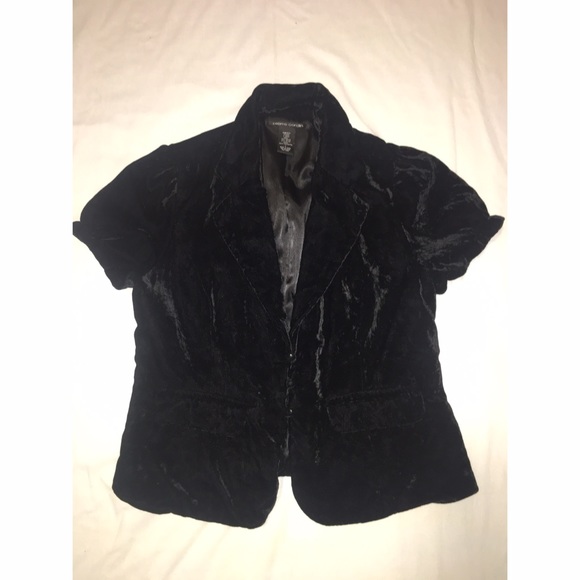 Pierre Cardin black crushed velvet jacket (size L)