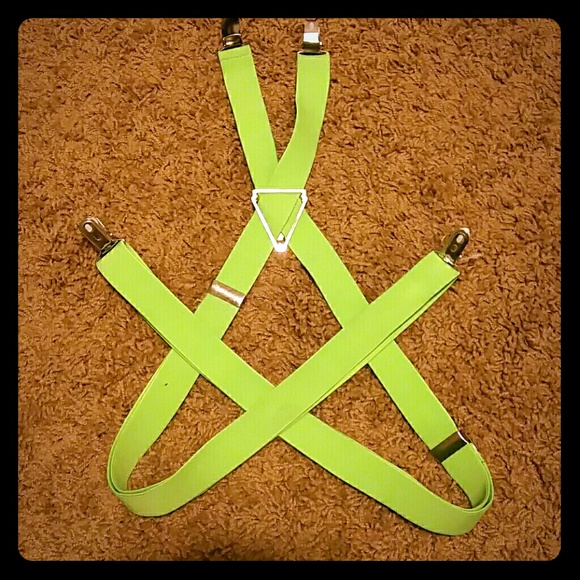 Neon Green Suspenders