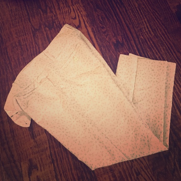 THE LIMITED eyelet cream colored dress pants - Picture 1 of 4