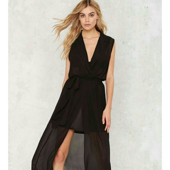 Black Maxi Wrap Dress