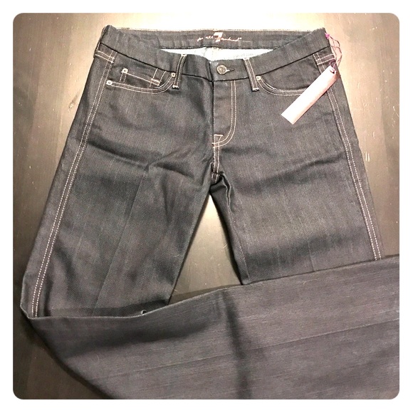 7 for All Mankind: Dark denim straight-leg Kate 28
